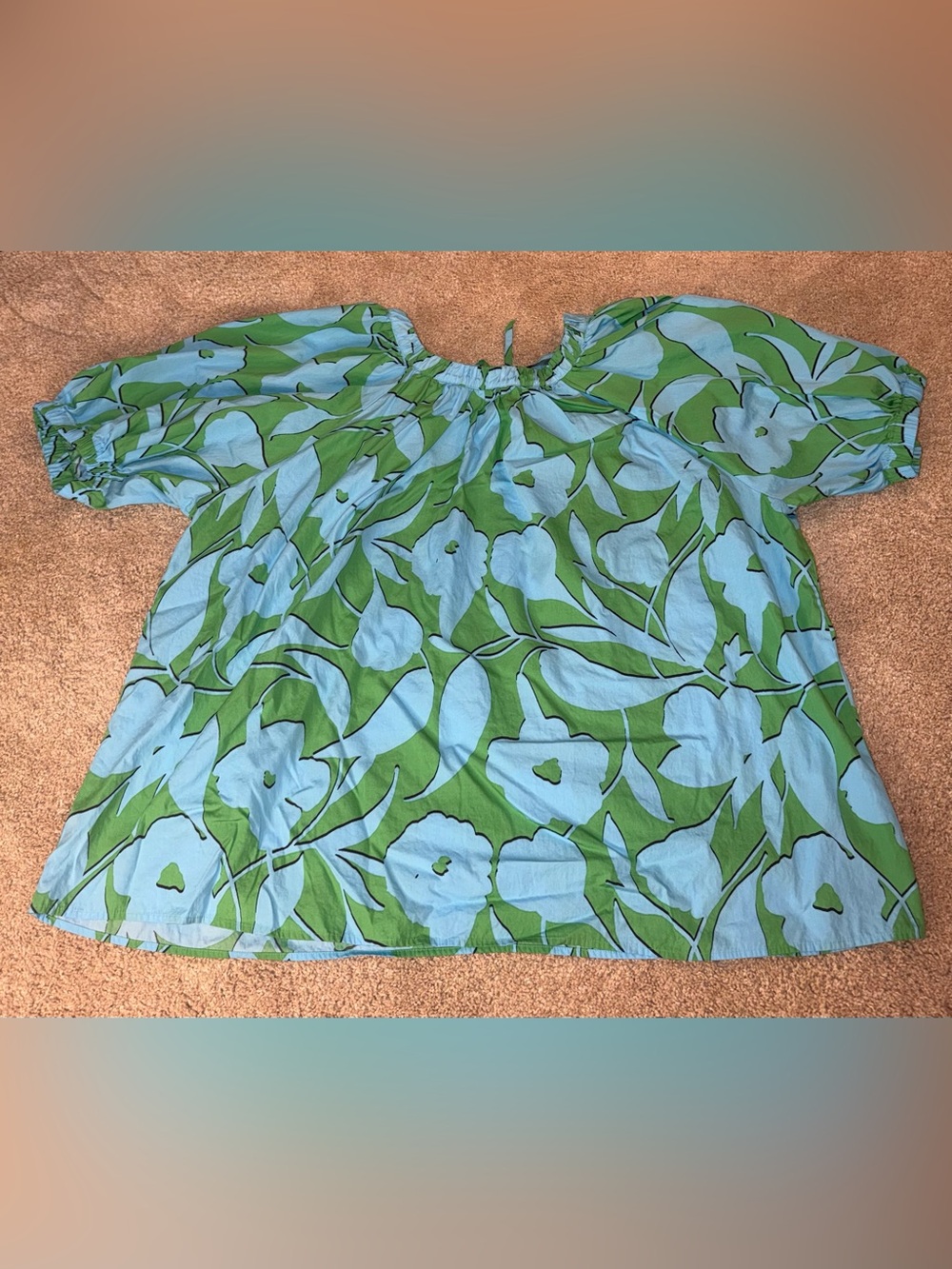M & S Collection Green & Light Blue Floral Women's Shirt. Size 20